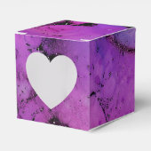 鮮やかな輝く黒と紫のインクのスプラッシュ フェイバーボックス (正面サイド)