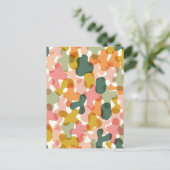 鮮やかな迷彩柄の染み枕 ポストカード (スタンド正面)