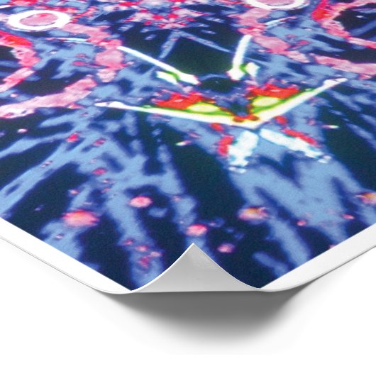 鮮やかな運動コラージュ万華鏡のように千変万化するパターンポスター ポスター (角)