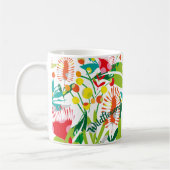 鮮やかな野の花のアート コーヒーマグ コーヒーマグカップ (左)