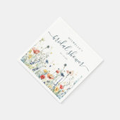 鮮やかな野の花のブライダルシャワー スタンダードカクテルナプキン (角)