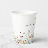 鮮やかな野の花のブライダルシャワー 紙コップ (正面)