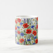鮮やかな野の花の草原マグカップラップ コーヒーマグカップ (中央)