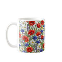 鮮やかな野の花の草原マグカップラップ