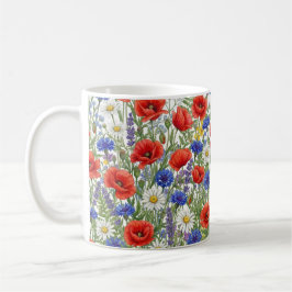 鮮やかな野の花の草原マグカップラップ コーヒーマグカップ