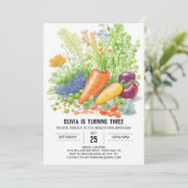 鮮やかな野菜の庭の誕生日 招待状 (スタンド正面)