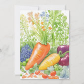 鮮やかな野菜の庭の誕生日 招待状 (裏面)