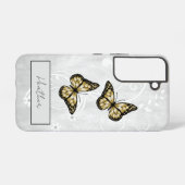 鮮やかな金ゴールド蝶 SAMSUNG GALAXYケース (裏面横)