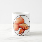 鮮やかな金魚のイラスト クラシック コーヒーマグカップ (中央)