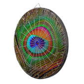 鮮やかな銅の孔雀の羽 ダーツボード (正面右)