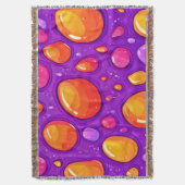 鮮やかな雨滴のマンガアート スローブランケット (正面縦)