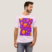 鮮やかな雨滴のマンガアート Tシャツ (正面フル)