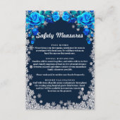 鮮やかな青いバラの雪の結晶 安全対策 エンクロージャーカード (正面)