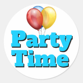 鮮やかな青いパーティー風船のシール ラウンドシール