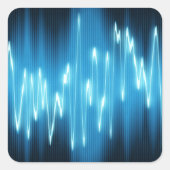 鮮やかな青い波をブラックで表現 スクエアシール (正面)