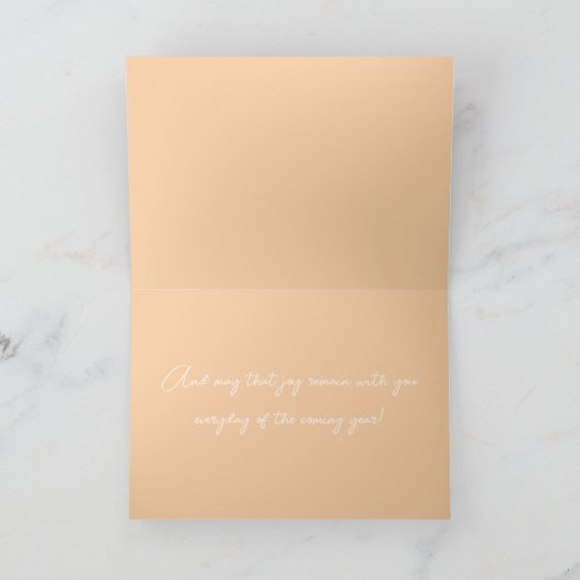 鮮やかな青い海波の抽象芸術が楽しくミニマル シーズンカード (内部)