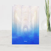 鮮やかな青い牧師感謝カード カード (裏面)