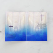 鮮やかな青い牧師感謝カード カード (内部)