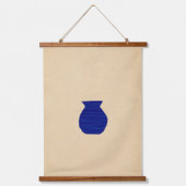 鮮やかな青い花瓶 吊り下げ型タペストリー (正面2)