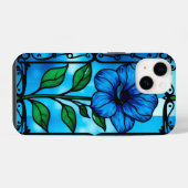 鮮やかな青い花 iPhoneケース (裏面横)