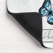 鮮やかな青い蝶 マウスパッド (コーナー)