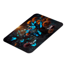 鮮やかな青い蝶 マグネット