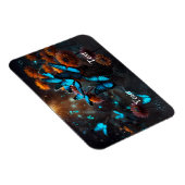 鮮やかな青い蝶 マグネット (右側)