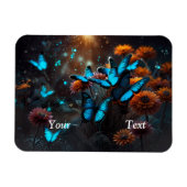 鮮やかな青い蝶 マグネット (横)