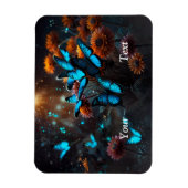 鮮やかな青い蝶 マグネット (縦)