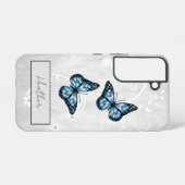 鮮やかな青い蝶 SAMSUNG GALAXYケース (裏面横)