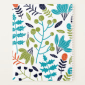 鮮やかな青とライムグリーンとオレンジのカラフルな花柄 プランナー手帳 (裏面)