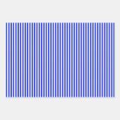鮮やかな青と白のストライプ ラッピングペーパーシート (正面)