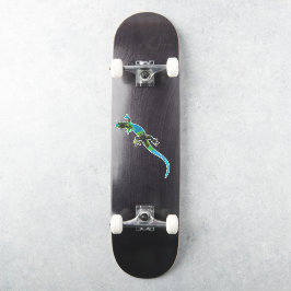 鮮やかな青と緑のフラクタルトカゲ シール