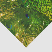 鮮やかな青と緑の孔雀の羽カラフル鳥 薄葉紙 (詳細)