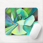鮮やかな青と緑の砂漠の水彩画アート マウスパッド (マウス)