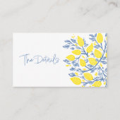 鮮やかな青と黄色のレモンつる植物ザ詳細 エンクロージャーカード (正面)