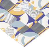 鮮やかな青と黄色の円形パターン テーブルランナー (コーナー)