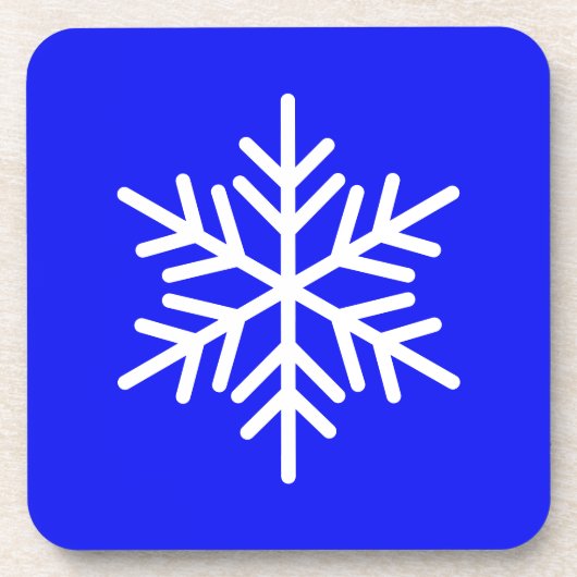鮮やかな青にシックな白い北欧の雪王室の片 コースター (正面)
