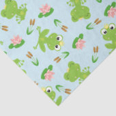 鮮やかな青に可愛いカエルのパターン 薄葉紙 (詳細)