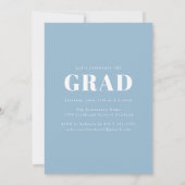 鮮やかな青のグラデーション写真 卒業パーティー 招待状 (裏面)