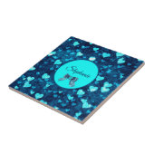 鮮やかな青のハート タイル (側面)