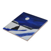 鮮やかな青の冬の南西の砂漠のクリスマス タイル (側面)