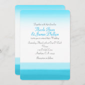 鮮やかな青の水彩モダン結婚式招待状 招待状 (正面/裏面)