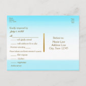 鮮やかな青の水彩画 RSVP ウェディング ポストカード (裏面)