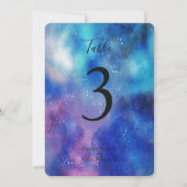 鮮やかな青の水彩 | テーブル番号カード 招待状 (正面)