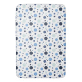 鮮やかな青の水玉模様 バスマット (正面縦)
