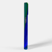 鮮やかな青の緑のスターバストパーソナライズ名タフ Case-Mate iPhoneケース (裏面 / 右)