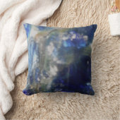 鮮やかな青ガラス無地のほぼ青い枕 クッション (ブランケット)