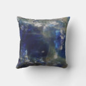 鮮やかな青ガラス無地のほぼ青い枕 クッション (裏面)