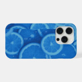 鮮やかな青夏のフルーツレモンスライスフォンケース iPhoneケース (裏面横)